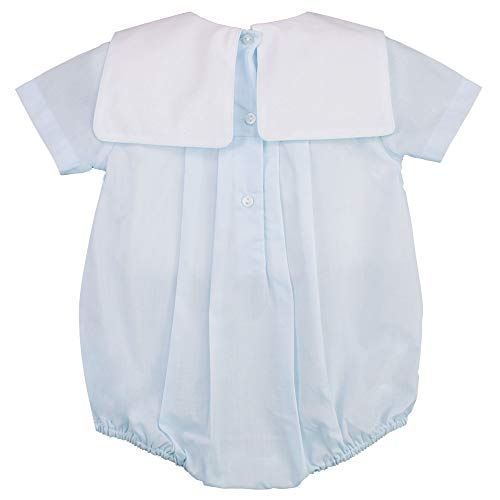 Baby Boys' Square Collar Romper with Train Embroidery2
