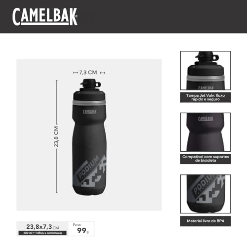 CamelBak Podium Dirt Series Chill Insulated Mountain Bike Squeeze Water Bottle Black, 21oz3