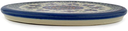 Polmedia Polish Pottery tabla para ollas, placa caliente - Patrón Gingham Flowers hecha a mano en Boleslawiec, Polonia con Certificado de Autenticidad miniatura 3
