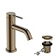 hansgrohe Tecturis S - Waschtischarmatur mit Zugstange, energiesparend (CoolStart), Wasserhahn Bad mit Auslauf Höhe 80mm, Mischbatterie Waschbecken wassersparend (EcoSmart+), Brushed Bronze