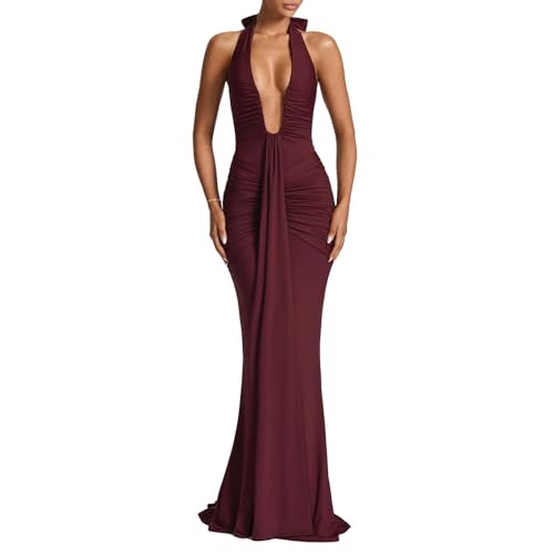 Robe de soirée formelle col V profond ABYOVRT pour célébrer vos grands moments