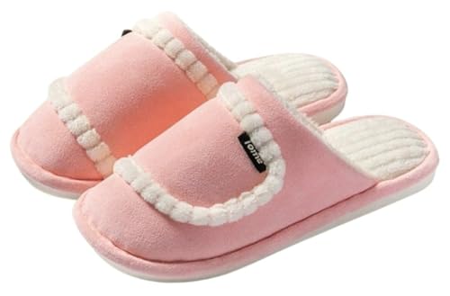 Fuzzy Solid Comfy House Slippers Women Soft Closed Toe Shoe Memory Foam Mom Indoor Outdoor Soft Non-Skid Warm Winter