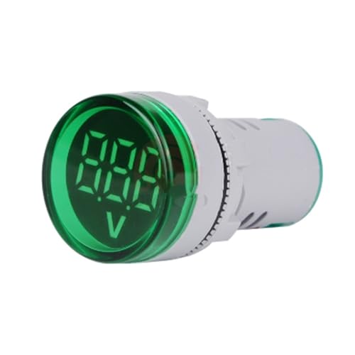 交流電圧表示デジタルLED電圧計 6-100V DC 12V 24V 22mm 丸型 LED デジタル表示 電圧計 信号灯 電圧テスター 計測ツール(Green)