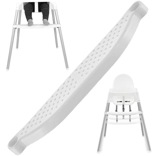 Trona para bebé, reposapiés para silla alta, 18 x 3, ajustable, antideslizante, fácil instalación, reposapiés de plástico para bebé con anillo de fijación, trona portátil resistente y suave
