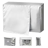 Dnzzs エアコン 室外機カバー 96*40*70cm 【取り外し不要】 エアコンカバー 室外機 日除け 室外機保護カバー 日・雨・雪・風・ホコリよけ 遮熱保護 劣化防止 防水 防塵 簡単脱着 固定式