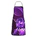 LINGF Bella Farfalla Viola Con Stampa Floreale Grembiule Da Cucina Grembiuli Da Cucina Bavaglino Impermeabile Con 2 Tasche Grembiule Da Cucina Unisex