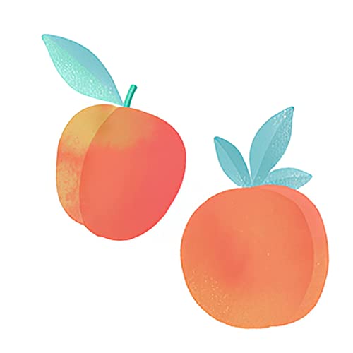 Dopetattoo 6 Sheets Temporary Tattoos Peach Fake tattoos Neck Arm Chest for Women Men Adults 3.7 X 3.7 Inch