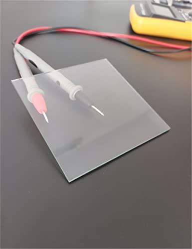 Image of FTO Coated Conductive Slides Glass Cover 100mmx100mm Transparent Material Fluorine-doped Tin Oxide SnO2:F for Lab R&D Use 6~8 ohm /sq (3 pcs /Package)
