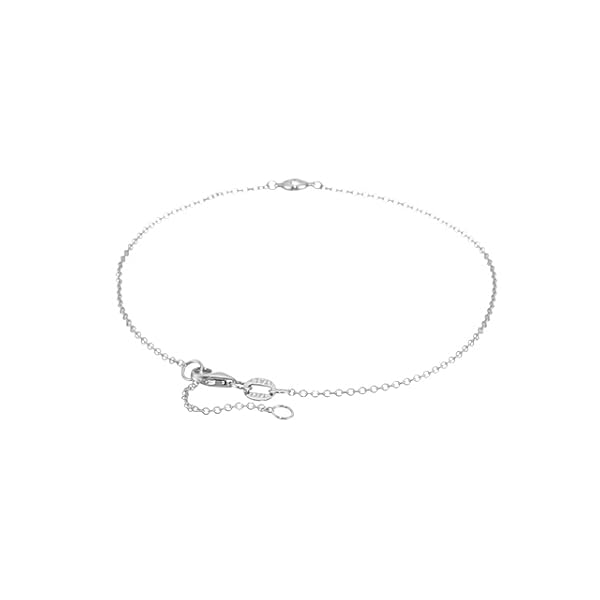 Amazon Collection 14k White Gold Solitaire Bezel Set Diamond with Lobster Clasp Strand Bracelet (1/10cttw, J-K Color, I2-I3 Clarity)