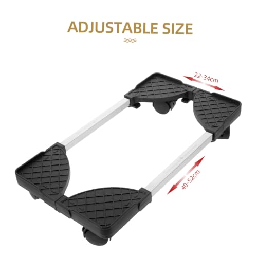 Soporte móvil para torre de PC ARTIBETTER, con ruedas, material resistente (PP y acero inoxidable), color negro, altura ajustable de 40 a 52 cm miniatura 2