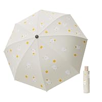 flaxarne Children's Floding Umbrella - Bear Design - Polyester - Manual Open - Beige - Cartoon Style