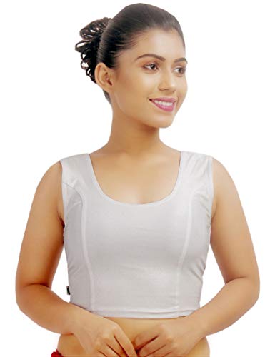 Image of Abhi Readymade Saree Blouse for Women- Sleeveless, Round Neck, Regular-fit, Stretchable, Pull-on Style Blouse