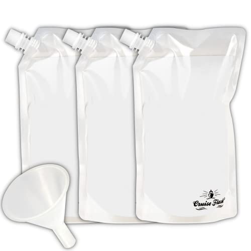 Cruise Flask Collapsible Reusable Foldable Eco-Friendly 16 Oz Water Bottle – BPA Free - (3 pack)