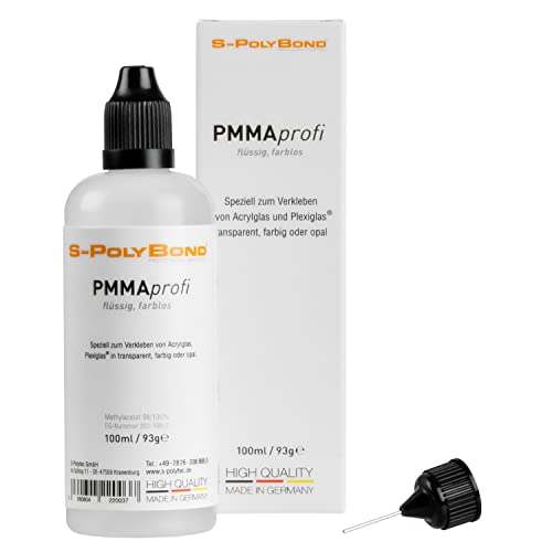 S-PolyBond® - Pegamento para cristal acrílico, metacrilato, soldadura en frío, 100 ml, adecuado también para pegar ABS, ASA, SAN, poliestireno, 1 unidad