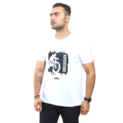 Image of Adventure Printed Round Neck Cotton Men T-Shirt
