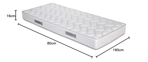 EVERGREENWEB Matratze 90x200 aus Polyurethanschaumstoff WATERFOAM, Höhe 16 cm, Ergonomisch mit Kissen aus Memory Foam Flocken, Bezug Weiß, Orthopädisch Massage-Effekt, Für alle Betten & Lattenroste – Bild 3
