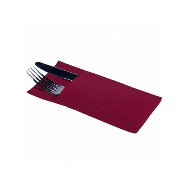 Servilleta Canguro 40x40 Burdeos, Fabricada en Tissue 2 Capas, Acabado microgofrado, específica para Introducir los Cubiertos. Paquetes de 30 servilletas.Caja de 20 Paquetes de 30 servilletas.