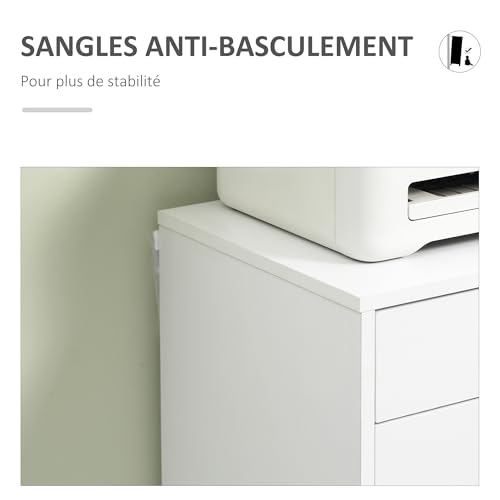 Caisson bureau mobile 7 tiroirs à roulettes, Vinsetto