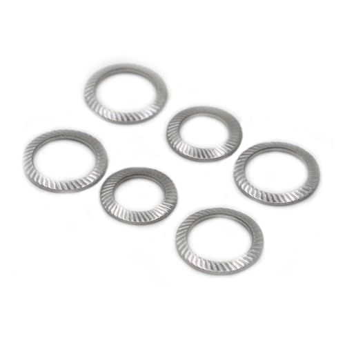 Supkancl M2.5 M3 M4 M5 M6 M8 M10 M12 M14 M16 DIN9250 A2-70 in Acciaio Inox 304 Molla a Disco Seghettato Rondella di Bloccaggio Guarnizione Elastica Zigrinata(M14 10pcs)