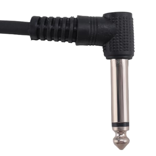 Câble de patch de guitare angle droit 1/4 pouce coudé noir lot de 60 - 3