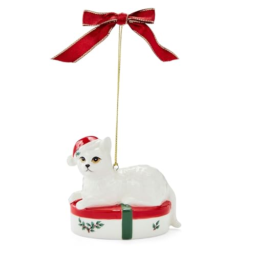 Spode Christmas Tree Kitten Ornament - Festive Holiday Decoration, Novelty ...