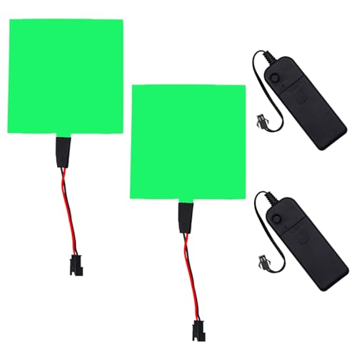 Image of Electroluminescent Panels, EL Panels light, EL Sheets 10 cm x 10 cm (3.93 inch x 3.93 inch) ON /Slow Flash /Fast Flash,2Pack (2, Green, 10cm*10cm)