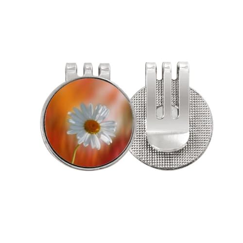 Marqueur de balle de golf magnétique, cadeau idéal motif fleurs orange