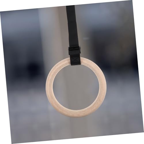 Anillas de gimnasia de madera con correas ajustables para entrenamiento miniatura 6