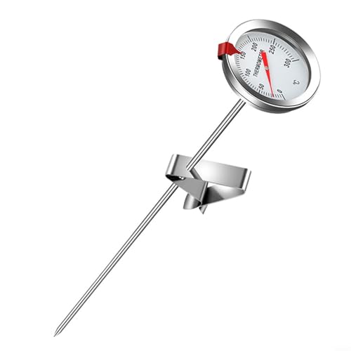 EffiFish Stainless Steel Deep Fryer Oil Thermometer With Clip, 0-300°C Large for DIAL Cooking Temperature Gauge For Meat, BBQ And Kitchen Frying