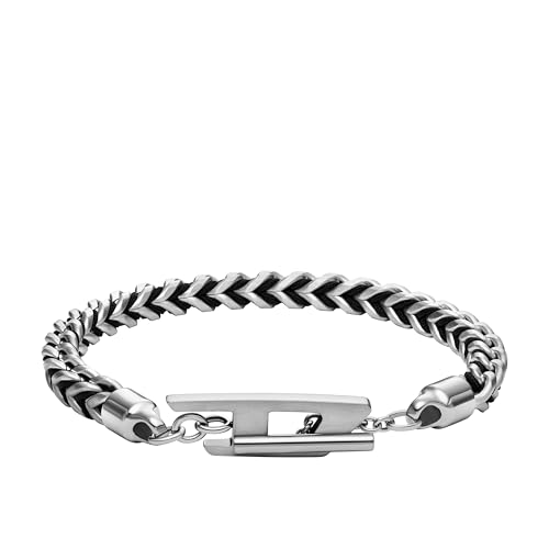 Amazon.com: Diesel Men's Stainless Steel Woven Chain Bracelet