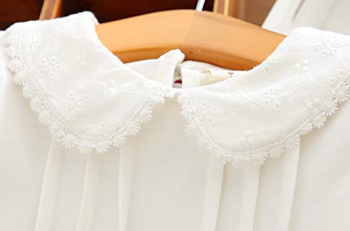 Image of Big Girls Letters Decor White Knitted Pullover Wahsed Flowers Embroidery Jeans Pants Set