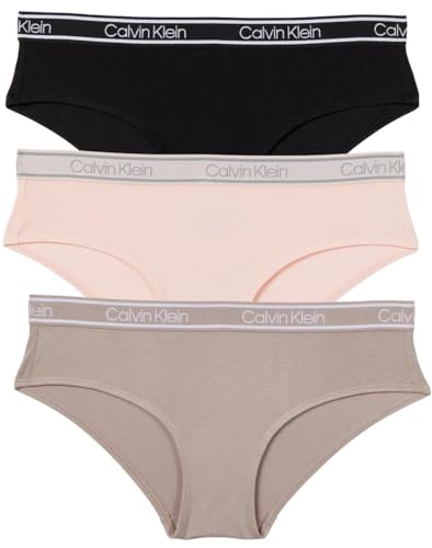 Calvin Klein Women's Hipster Underwear, 3-pack (US, Alpha, Large, Regular, Regular, Multi)