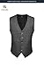 HISDERN Men's Suit Vest Grey Plaid Dress Slim Fit Formal Charcoal Waistcoat Tuxedo Classic V-Neck Solid Color Wedding Business
