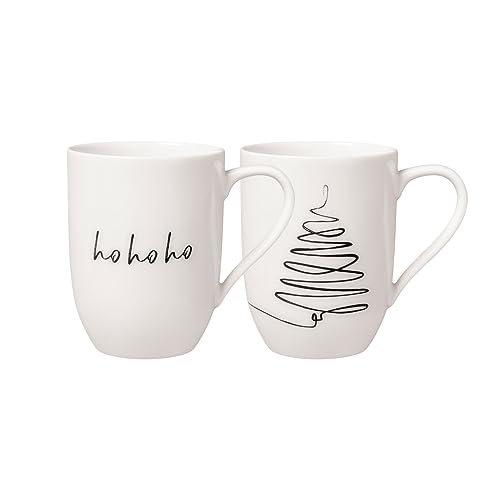 Villeroy & Boch - Statement Xmas Set Tree, Gift Set 2 pcs, Porcelain Cup White, Capacity 280 ml, 8 cm x 23 cm