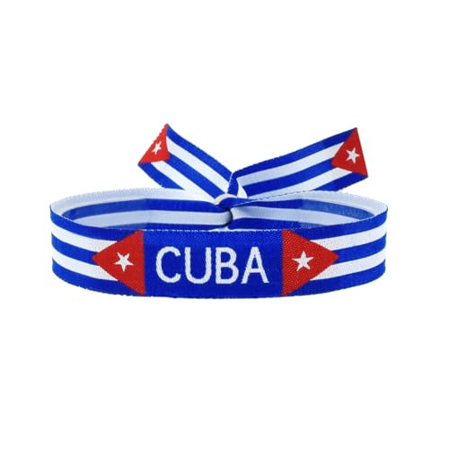 BDM - Pulsera Bandera de Cuba | Estrella Solitaria Cubana | Brazalete Ajustable (14-20 cm) | Orgullo Cubano y Souvenir Unisex - Modelo 1