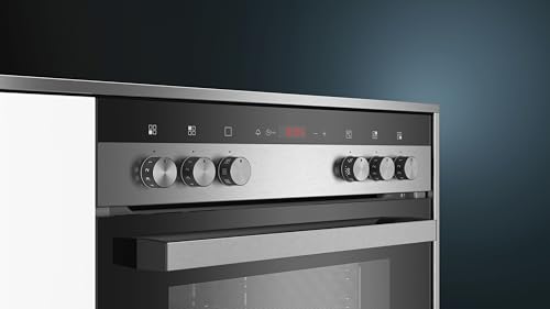 Foto von Siemens EQ110KA1Z iQ100 Herd-Glaskeramik-Kochfeld-Kombination (herdgesteuert), 59,4 cm breit, Induktions-Kochfeld rahmenlos - Made in Germany, Schnellaufheizung, 3D-Heißluft - Backen auf 3 Ebenen