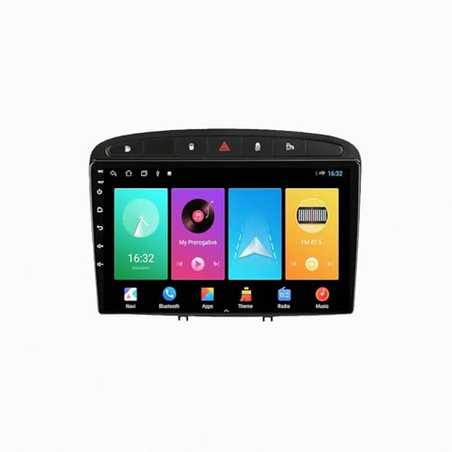 Radio de coche 2 DIN para Peugeot 308 y 408 con Carplay Android Auto inalámbrico