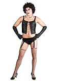 Frank 'N Furter Costume Rocky Horror Picture Show Outfit | Movie Character Corset Top, Stockings and Accessories X-Large Black