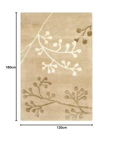 Image of Mordern Design Handmade Tufted Carpet Pure Woollen Export Quality Carpet for Living Room, Bedroom Hall [ Size 4 x 6, Color Beige ]
