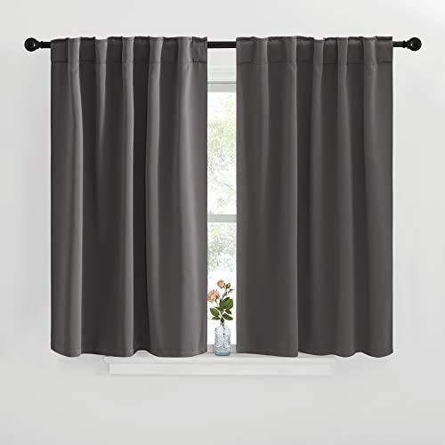 NICETOWN Blackout Window Curtains for Camper - (Grey Color) 42x40 Inch 2 Panels Set Thermal Insulated Room Darkening Blackout Drapes/Draperies with Rod Pocket & Back Tab for Loft