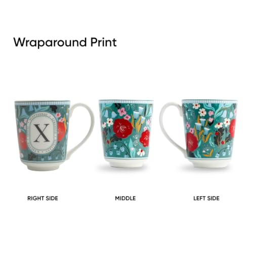 Image of Shay Alphabet Mug 300ml, Letter X Printed Coffee Mug for Girls, Boys, Friends | Ceramic Mug |Glossy Finish | Ceramic Coffee Cup | Porcelain | Microwave Safe (Alphabet Mug -X)
