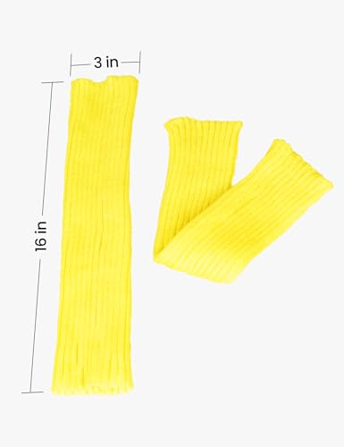 Image of Women Juniors Knitted Leg Warmers 16 inch Neon Colors Dance Halloween Accessory | 80s Party,Yoga Sports Fitness,Warm and Cozy,One Size Fits Most