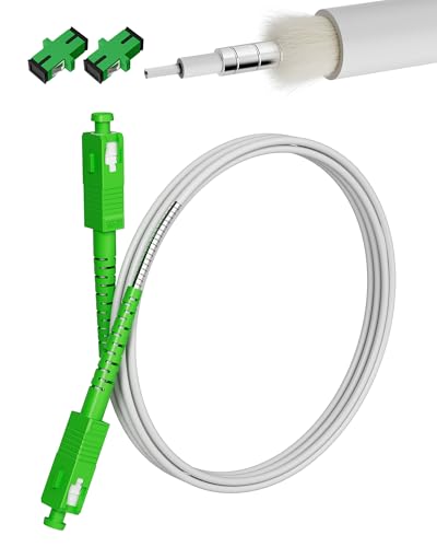 VANDESAIL 10m(30ft) SC/APC to SC/APC Fiber Optic Internet Cable, Armored Single Mode Simplex OS2 Patch Cable, 9/125μm LSZH for FTTH & SFP, Length Option: 3m-20m, White VANDESAIL 10m(30ft) SC/APC to SC/APC Fiber Optic Internet Cable, Armored Single Mode Simplex OS2 Patch Cable, 9/125μm LSZH for FTTH & SFP, Length Option: 3m-20m, White