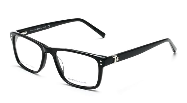 Men's Black-Silver Square Prescription Eyewear Frame