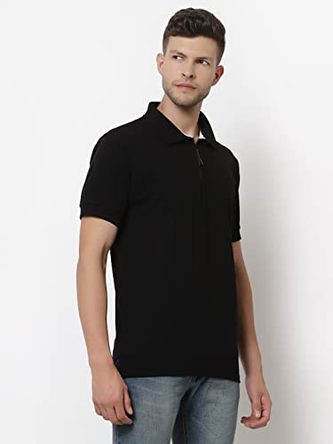 Image of UZARUS Men's Solid Cotton Regular Fit Polo T-Shirt