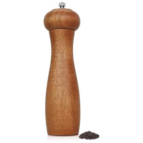 ManGotree Wooden Pepper Grinder with Adjustable Coarseness Cover