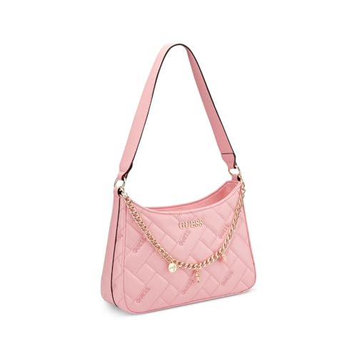 Image of Guess Women Pink Quilted Shoulder Bag with Strap