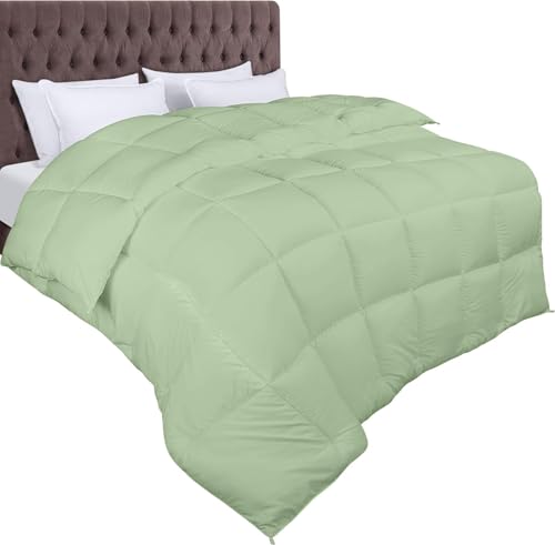 Utopia Bedding Edredón de Fibra 135x200 cm, Fibra Hueca siliconada, 1000 gramo (Verde Salvia, Cama 80-135 x 200 cm)
