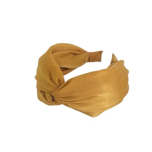 ヘアバンド レディース カチューシャ 可愛い ヘアアクセサリー 髪飾り 滑り止め 幅広 ヘアターバン カジュアル ヘッドバンド お風呂/ヨガ/洗顔用に (黄色)
