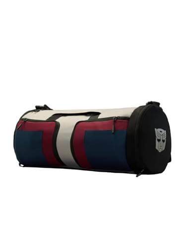 Image of The Souled Store Optimus Prime: Collapsible Duffle Bag Duffle Bags | 25L Heavy-Duty Gym & Sports Bag for Men & Women | Foldable Travel Carry-On with Shaker Holder & Shoe Compartment - Blue & Red